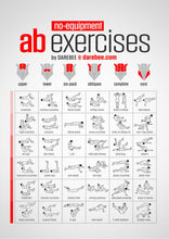Load image into Gallery viewer, Ab Workout Exercises Gym Chart Poster Print
