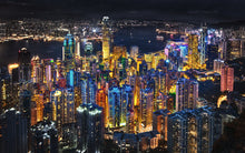 Load image into Gallery viewer, Hong Kong at Night Skyline Poster