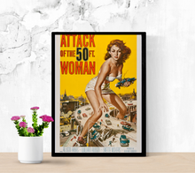 Load image into Gallery viewer, Attack of the 50 Foot Woman (1958) Classic Movie Poster Print A4 - A0
