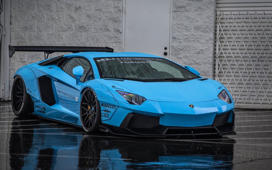 Lamborghini Blue Aventador Supercar Poster